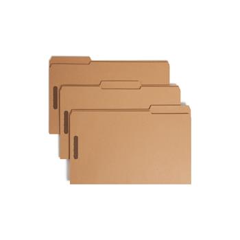 Smead 11 Point Kraft Folders, Two Fasteners, 1/3 Cut Top Tab, Legal, Brown, 50/Box