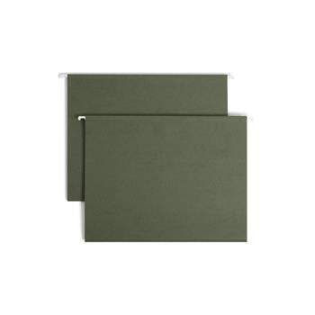 Smead Hanging File Folders, Untabbed, 11 Point Stock, Letter, Green, 25/Box