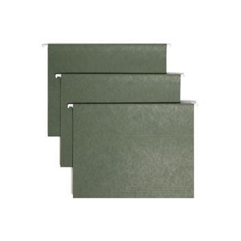 Smead Hanging Folders, 1/3 Tab, 11 Point Stock, Letter, Green, 25/Box