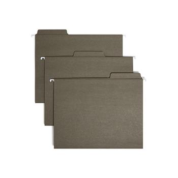 Smead FasTab Recycled Hanging File Folders, Letter, Green, 20/Box