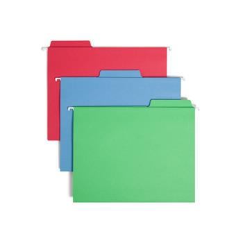 Smead FasTab Hanging File Folders, Letter, Assorted Primary, 18/Box