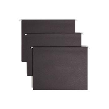 Smead Hanging File Folders, 1/5 Cut, 11 Point Stock, Letter, Black, 25/Box