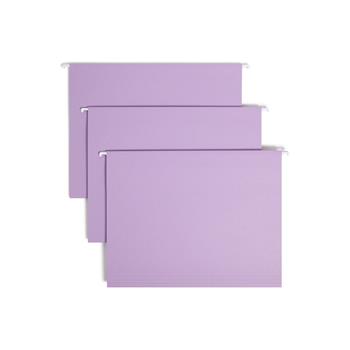 Smead Hanging File Folders, 1/5 Tab, 11 Point Stock, Letter, Lavender, 25/Box