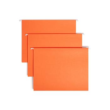 Smead Hanging File Folders, 1/5 Tab, 11 Point Stock, Letter, Orange, 25/Box