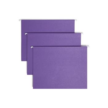 Smead Hanging File Folders, 1/5 Tab, 11 Point Stock, Letter, Purple, 25/Box