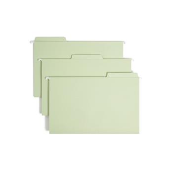 Smead FasTab Hanging File Folders, 1/3 Tab, Legal, Moss Green, 20/Box