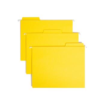 Smead FasTab Hanging File Folders, Letter, Yellow, 20/Box