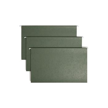 Smead Hanging Folders, 1/3 Tab, 11 Point Stock, Legal, Green, 25/Box