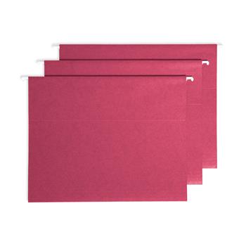 Smead Hanging File Folders, ProTab, 1/3 Adjustable Tab, Letter Size, Red, 20/Kit