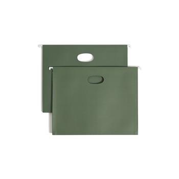 Smead 1 3/4 Inch Hanging File Pockets with Sides, Letter, Standard Green, 25/Box