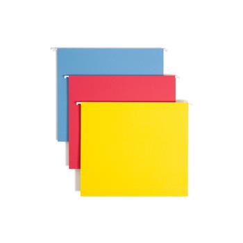 Smead Two Inch Capacity Box Bottom Hanging Folders, Letter, Assorted, 25/Box