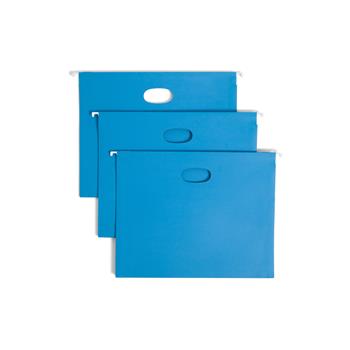 Smead Hanging File Pocket with Tab, 3&quot; Expansion, 1/5-Cut Adjustable Tab, Letter Size, Sky Blue, 25 per Box (64270)