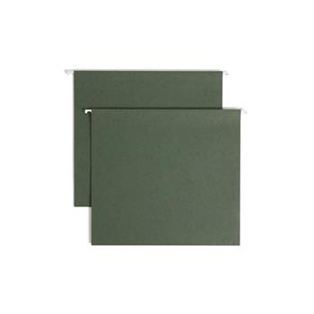Smead Three Inch Capacity Box Bottom Hanging File Folders, Letter, Green, 25/Box