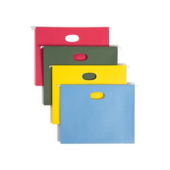Smead 3.5&quot; Capacity Hanging File Pockets, Letter, Assorted Colors, 4/Pack
