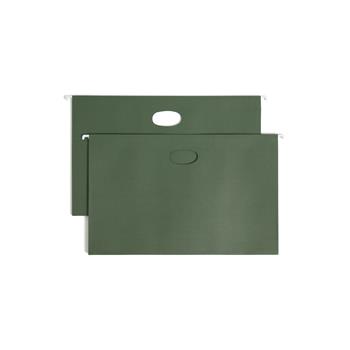 Smead 1 3/4 Inch Hanging File Pockets with Sides, Legal, Standard Green, 25/Box