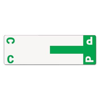 Smead Alpha-Z Color-Coded First Letter Name Labels, C &amp; P, Dark Green, 100/Pack