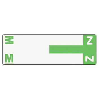 Smead Alpha-Z Color-Coded First Letter Name Labels, M &amp; Z, Light Green, 100/Pack