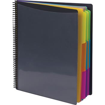 Smead Poly Organizer Folder, 1/3 Tab Cut, 8 1/2 x 11, 12 Dividers, 24 Pockets, Gray
