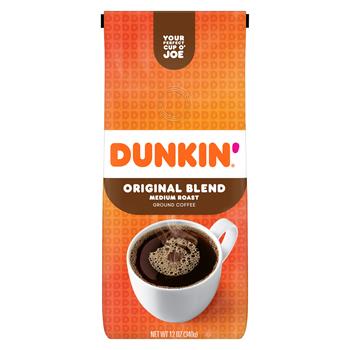 Dunkin&#39; Ground Coffee, Original Blend, 12 oz. Bag, 6/CS