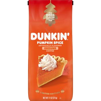 Dunkin&#39; Ground Coffee, Pumpkin Spice, 11 oz., 6 Bags/Case