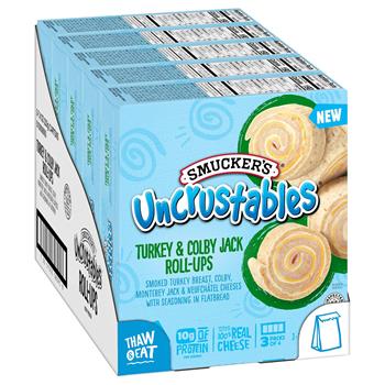 Smucker&#39;s&#174; Smucker’s Uncrustables Turkey &amp; Colby Jack Roll-Ups, 2.6 oz Pouches, 3/Pack, 5 Packs/BX
