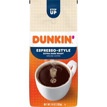 Dunkin&#39; Ground Coffee, Espresso-Style Extra Dark Roast, 10 oz Bag