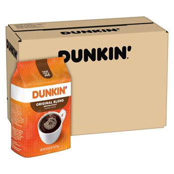 Dunkin&#39; Donuts Original Blend Ground Coffee, Medium Roast, 18 oz, 6 Bags/Case