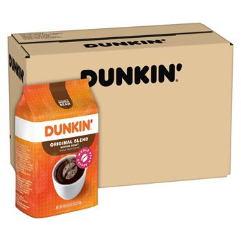 Dunkin&#39; Donuts Original Blend Whole Bean Coffee, Medium Roast, 18 oz, 6 Bags/Case