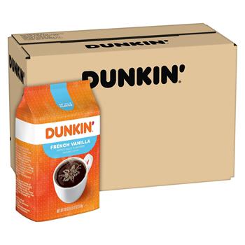 Dunkin&#39; Donuts Flavored Ground Coffee, French Vanilla, 18 oz, 6 Bags/Case