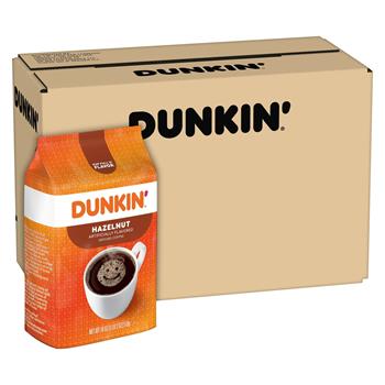 Dunkin&#39; Donuts Flavored Ground Coffee, Hazelnut, 18 oz, 6 Bags/Case