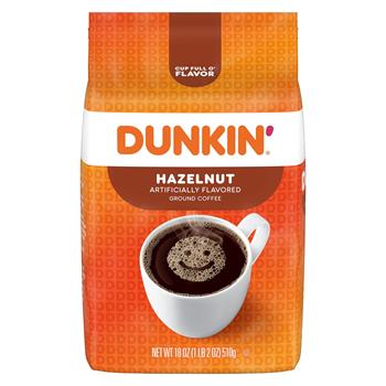 Dunkin&#39; Donuts Flavored Ground Coffee, Hazelnut, 18 oz