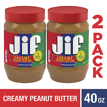 Jif Creamy Peanut Butter, 40 oz., 2/PK