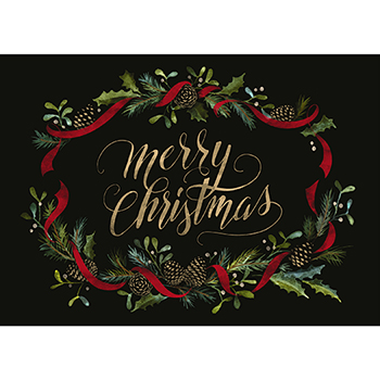 W.B. Mason Co. Custom Holiday Card, Merry Christmas Pine Cones