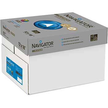 Navigator&#174; Platinum Paper, 99 Brightness, 24lb, 12 x 18, White, 2500/Carton