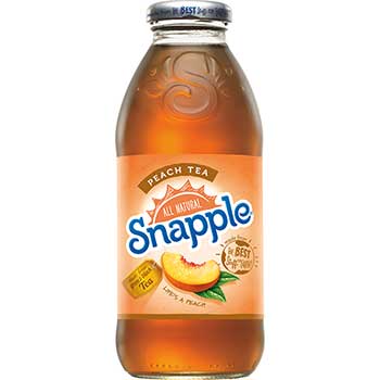 Snapple&#174; Peach Iced Tea, 16 oz. Glass Bottle, 24/CS