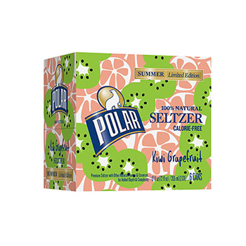 Polar Kiwi Pink Grapefruit Seltzer, 12 fl oz., 6/PK