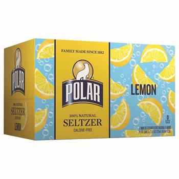 Polar 100% Natural Lemon Seltzer, 7.5 oz cans, 6/PK