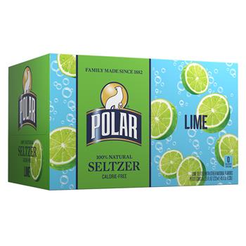 Polar&#174; Seltzer Water, Lime, 7.5 oz Can, 6/PK