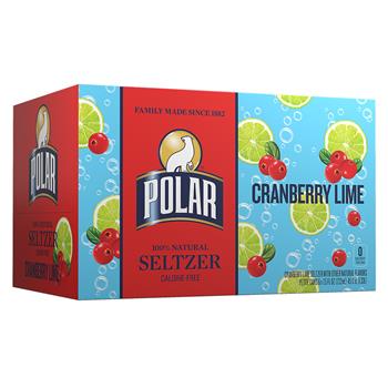 Polar&#174; Seltzer Water, Cranberry Lime, 7.5 oz Can, 6/PK