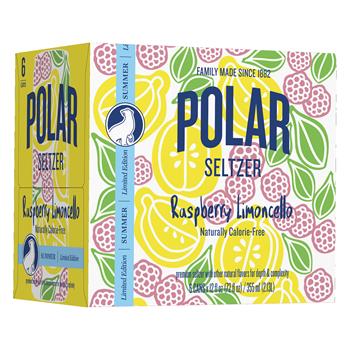 Polar Seltzer, Raspberry Limoncello, 12 oz, 4 Packs/Case