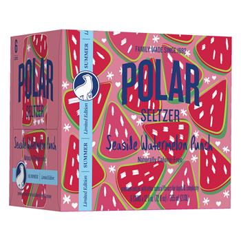 Polar Seltzer, Seaside Watermelon Punch, 12 oz, 4 Packs/Case