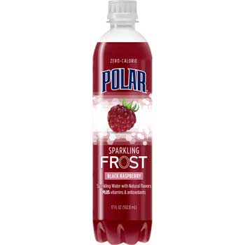 Polar Frost Sparkling Water, Black Raspberry, 17 oz., 12/CS