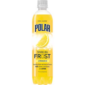 Polar Frost Sparkling Water, Lemonade, 17 oz., 12/CS
