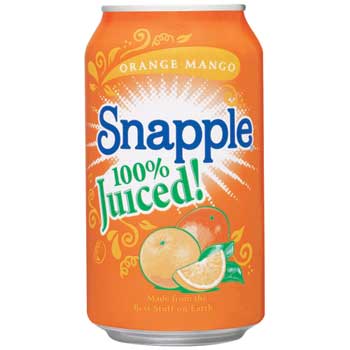 Snapple 100% Orange Mango Juice, 11.5 oz. Cans, 24/CS