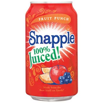 Snapple 100% Fruit Punch Juice, 11.5 oz. Cans, 24/CS