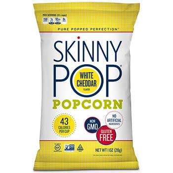 SkinnyPop Popcorn White Cheddar Popcorn, 1 oz., 12/CS