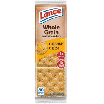 Lance Whole Grain Crackers, Cheddar Cheese, 1.5 oz, 20/Box, 6 Boxes/Case
