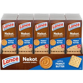 Lance Nekot Sandwich Cookies, Peanut Butter, 1.75 oz, 20/Box