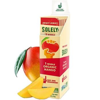 Solely Organic Fruit Jerky, Mango, 0.8 oz, 12/Box, 6 Boxes/Case