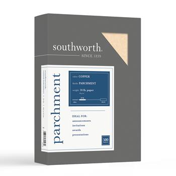 Southworth&#174; Parchment Paper, 8.5&quot; x 11&quot;, 24 lb, Copper, Parchment Finish, 500 Sheets/BX